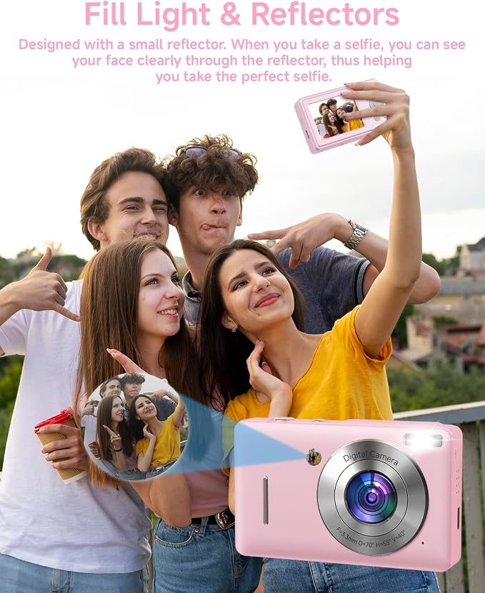 Digital Camera for Kids, FHD 1080P 44MP Point and Shoot Digital Camera