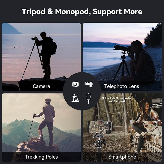 SmallRig AP-10 Carbon Fiber Tripod, 52.4" Lightweight Compact Camera Tripod