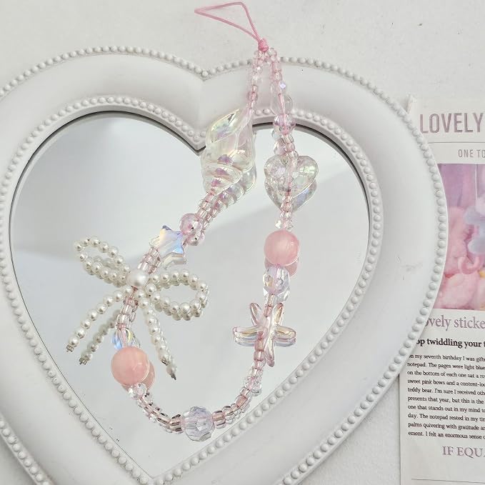 Cute Beaded Camera Wrist Strap for Phone, Digital Camera Charm Lanyard