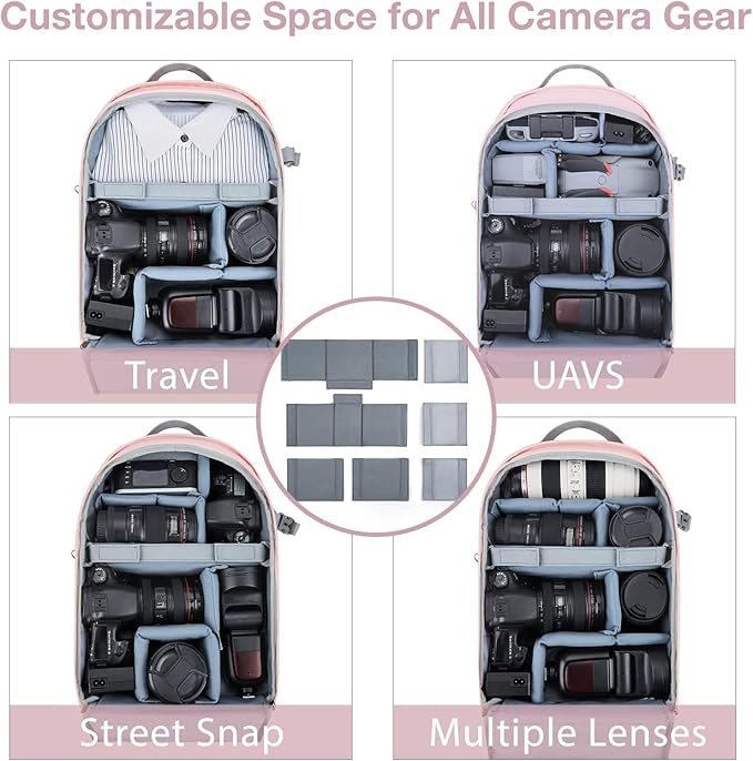 BAGSMART Camera Backpack, DSLR SLR Camera Bag Backpack Fits 15.6 Inch Laptop