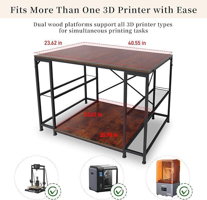 Upgraded 3D Printer Stand, Large 3D Printer Filament Storage Rack