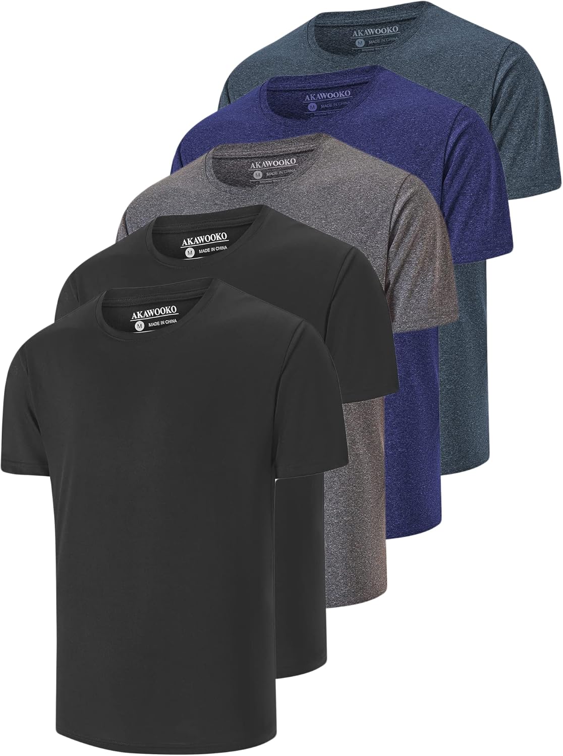 Skiennix Men's Dry Fit T-Shirts - Athletic Short Sleeve Tees for Gym & Running | 5 Pack