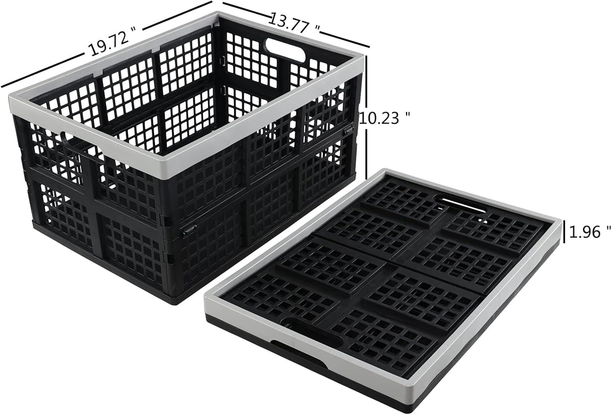 42 L Plastic Storage Collapsible Crate, 3-Pack