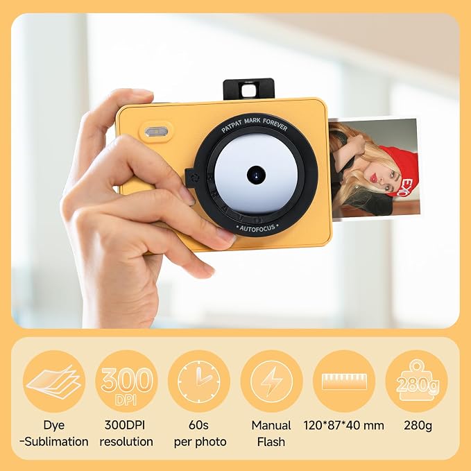 HPRT Z5S Instant Camera & Photo Printer 2-in-1, 3 Pass Dye Sublimation