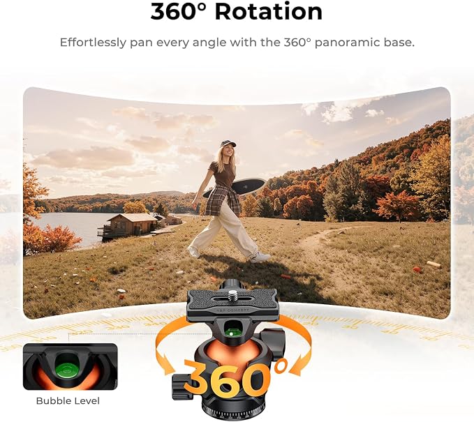 K&F CONCEPT 63" Aluminum Travel Tripod