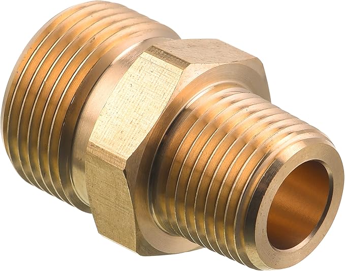 M MINGLE M22 Pressure Washer Fitting, 3/8 Inch NPT Male to M22 14mm Male adapter, 4500 PSI