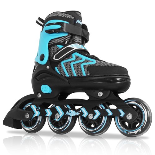 Inline Skates for Adults Men Women, Adjustable Aggressive Durable Roller Skates with Giant Wheels, High Performance Skates for Male Female Teal Size 8 9 10 11