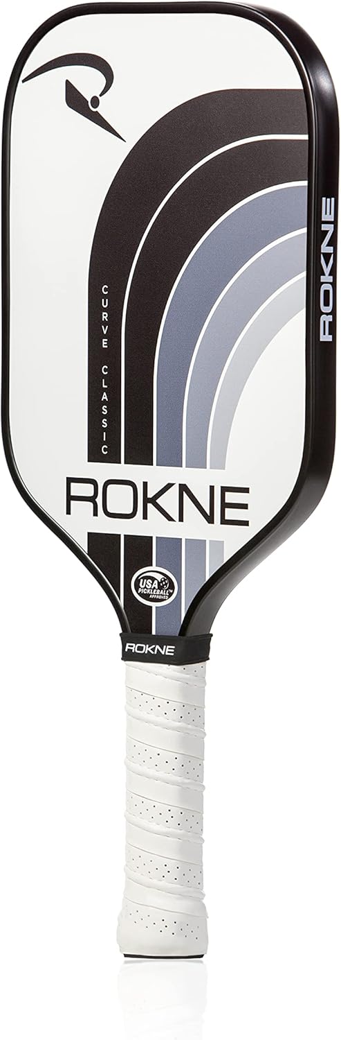ROKNE Curve Classic Pickleball Paddle - USAPA Approved Fiberglass Design | Precision Engineering & Comfort | ProGrit Texture for Maximum Spin & Power