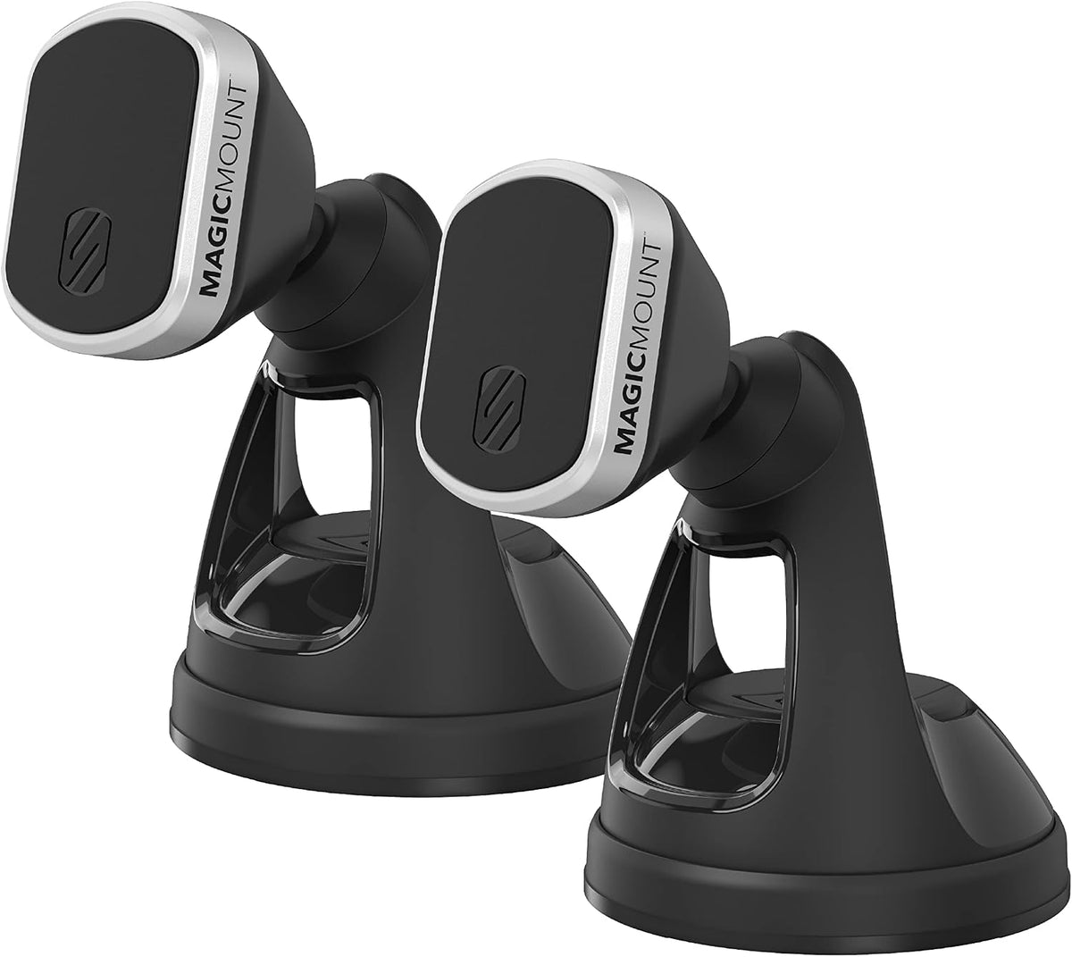 Scosche MMWSM-2PKXCES0 MagicMount Select Magnetic Car Phone Holder Mount for iPhone and Android - 2 Pack - Secure Magnetic Cell Phone Mount for Car Window or Dash - Universal 360° Adjustable Head