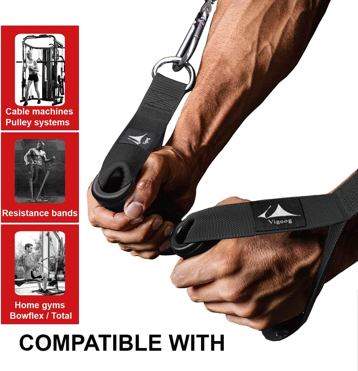 Skiennix Heavy Duty Gym Workout Handles - Comfortable Grip for Cable Machines & Resistance Bands | Home Exercise Equipment