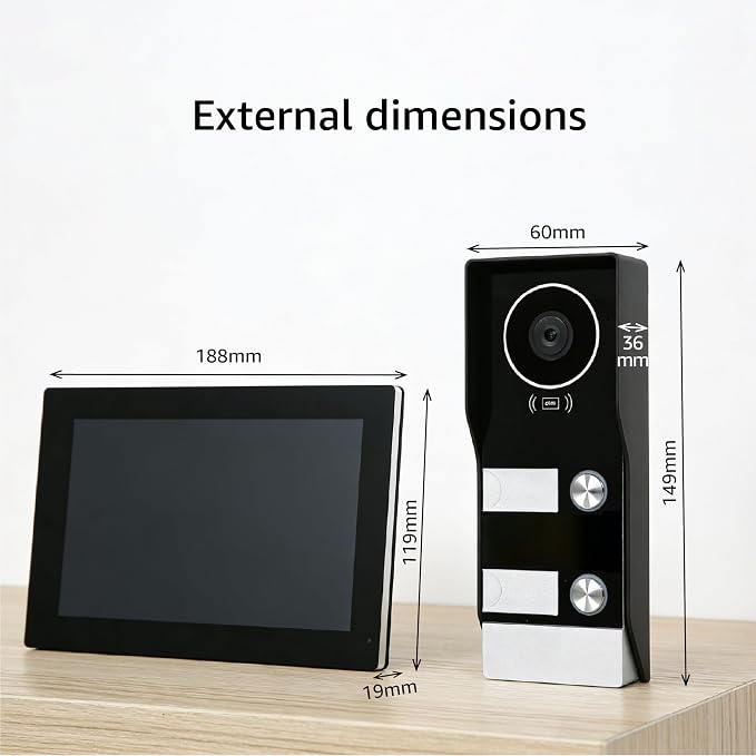 House Video Intercom System for 2 Families, 1080P Wired Video Doorbell