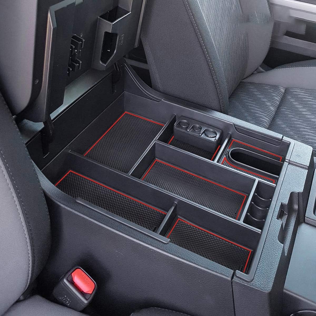 Center Console Organizer Tray for Toyota Tundra 2014-2021 Accessories, Red