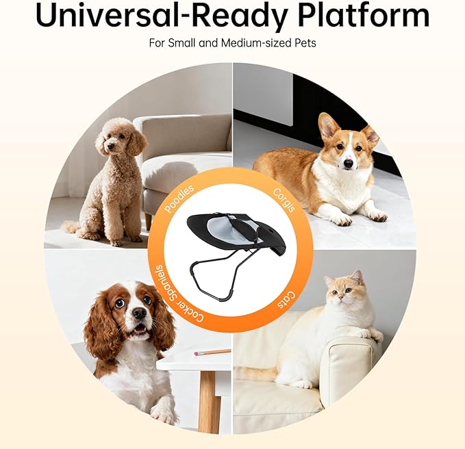 Pet Rocking Chair for Dog, Pet Rocker with 33Lbs Capacity, 3 Height Adjustable Puppy Folding Rocker with Breathable Mesh Fabric, for Small & Medium-Sized Dogs, Cats