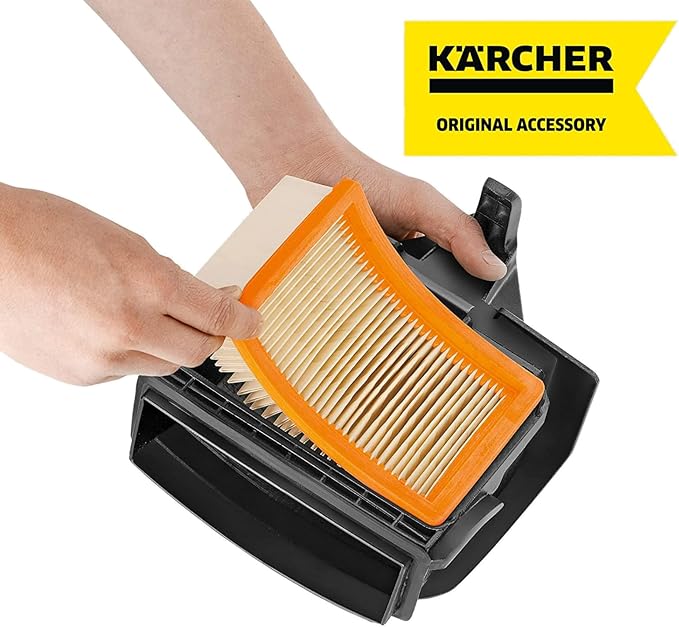 Kärcher Flat Pleated Filter for Karcher Wet Dry Vacuum - Compatible with WD 4, WD 5/P and WD 6 P S Wet Dry Vacs - Reusable Filter