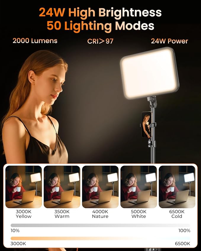 Torjim 11 Inch Video Light Kit for Creators-24W High Brightness Studio Lights