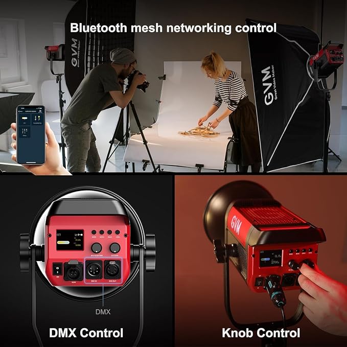 GVM 200W LED Video Light with Softbox, SD200B Photography Lighting Kit with