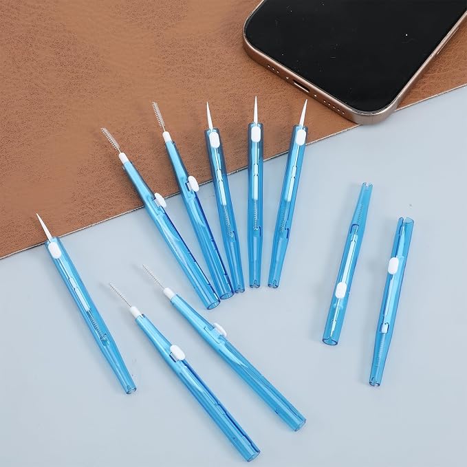 10Pcs Cell Phone Cleaning Kit, Dual Head Anti-Clogging Nylon Brushes Hook