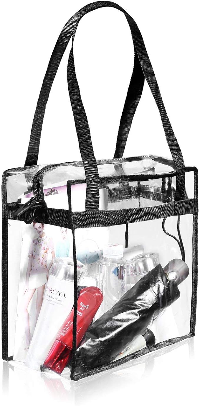 BAGAIL Clear Bags 12x6x12 Stadium Approved Clear Tote Bag
