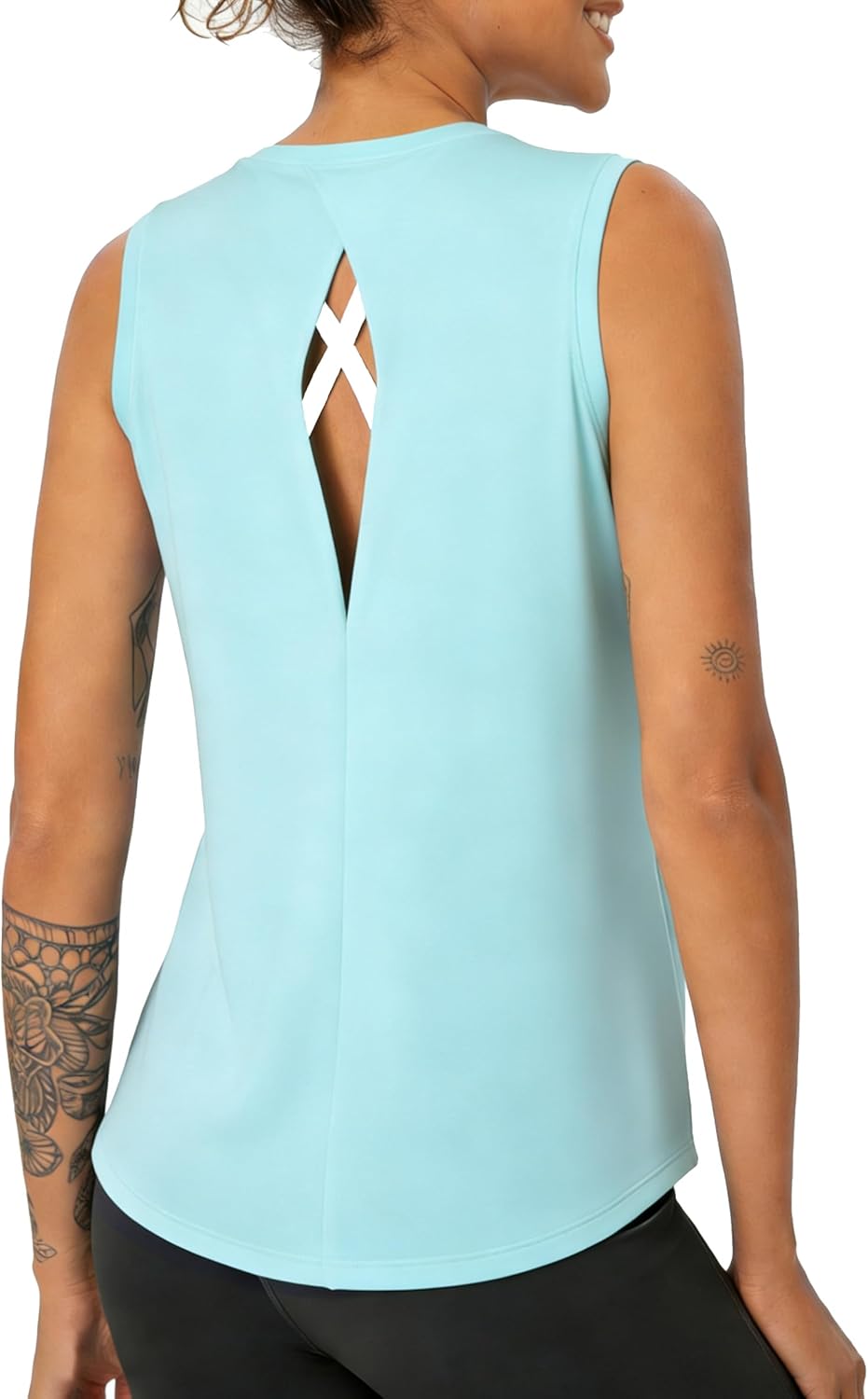 Skiennix Women's Yoga Tank Tops - Loose Fit Sleeveless Athletic Shirts with UPF50+ Protection