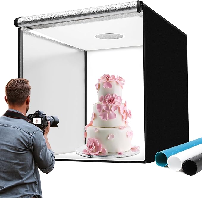 48"x48"x40" Large Photo Studio Light Box Photography, 4 Light LED Panels
