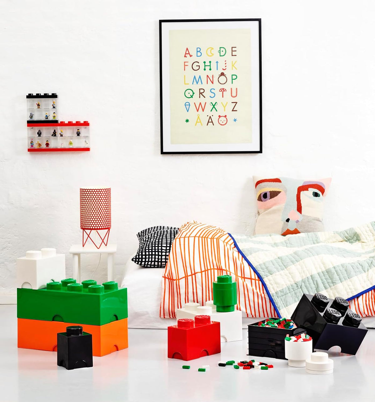 Room Copenhagen, LEGO Brick Box Stackable Storage Containers - Organizational Building Blockss - 19.69 x 9.84 x 7.09 Inches - Brick 8, Bright Red