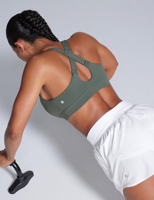 CRZ YOGA Sports Bra - Butterbreeze Criss Cross Back with Adjustable Straps | V Neck Padded Crop Top