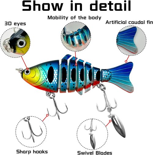 Bionic Fishing Lures - 5 PCS Jointed Swimbait for Lifelike Freshwater Bass & Trout Fishing