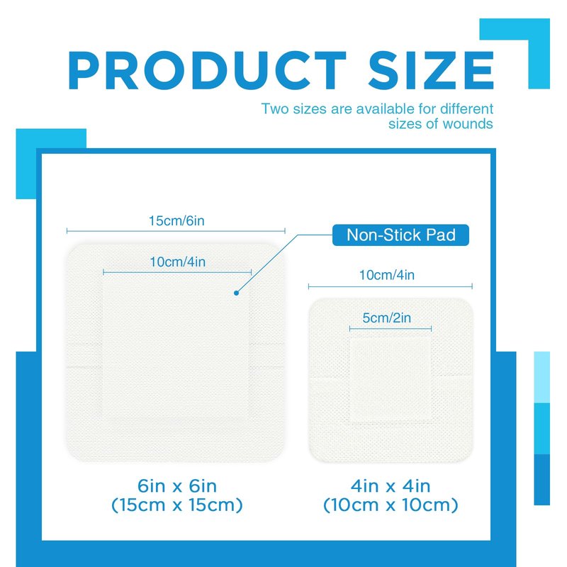 OK TAPE Bordered Gauze Island Dressing 6"x6",25 Count Wrapped Gauze Pads,Non-Woven Sterile Wound Dressing with Highly Absorbent Pad,Soft and Breathable Bandages for Wounds, First Aid