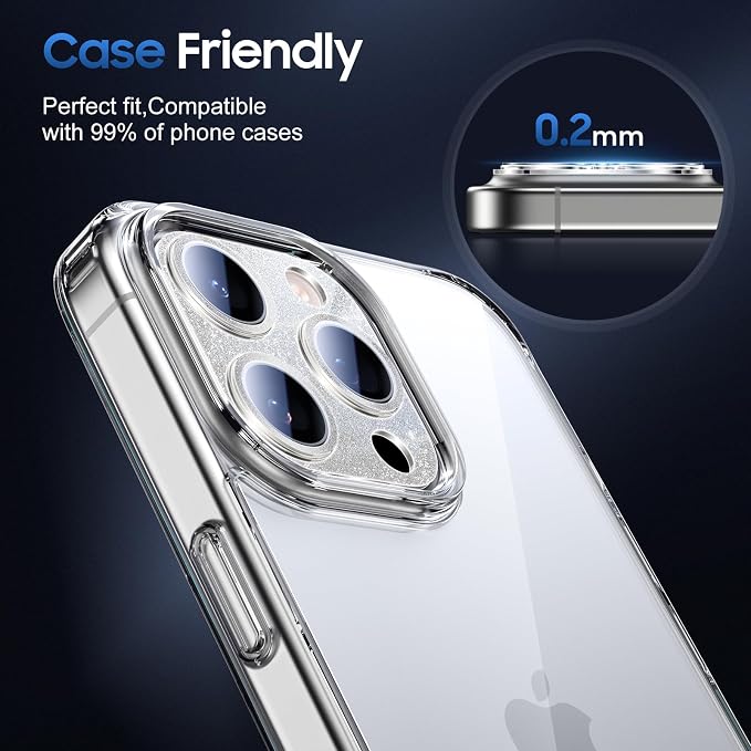 UniqueMe for 3 Pack iPhone 15 Pro/iPhone 15 Pro Max Camera Lens Protector