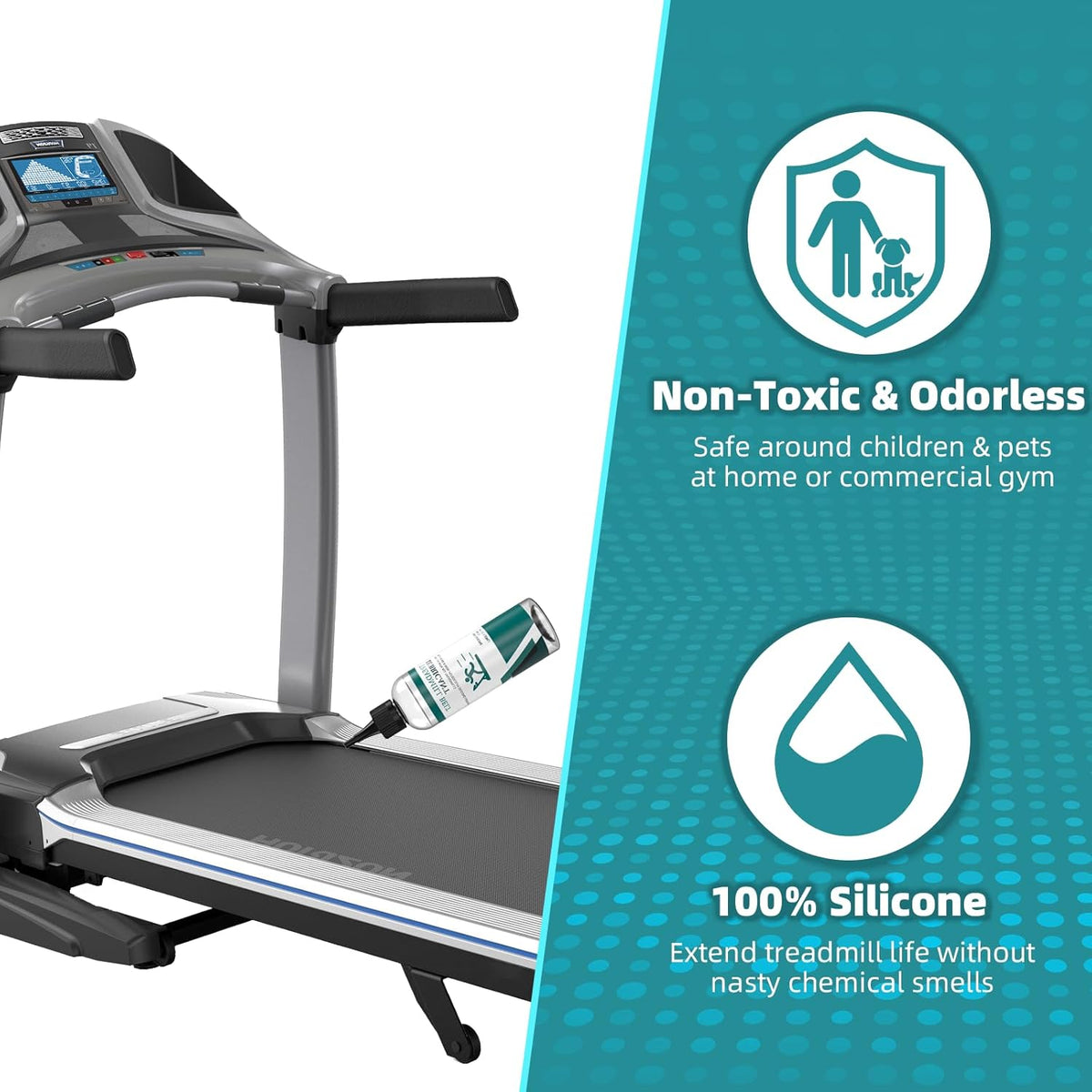 Silicone Treadmill Belt Lubricant - High-Temperature Resistant 100% Silicone | 4.2 Ounce with Application Tubes