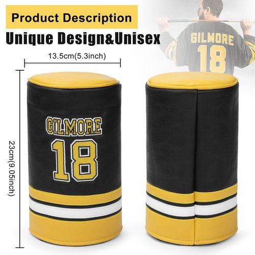Golf Club Head Covers Funny Driver Headcover - Elegant Embroidery Premium Leather Gilmore Barrel Head Covers for Golf Clubs