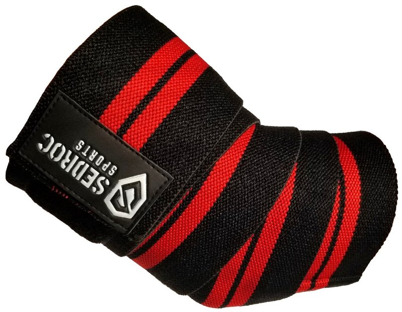 Sedroc Sports Weight Lifting Elbow Wraps Powerlifting Support Sleeves Straps - Pair