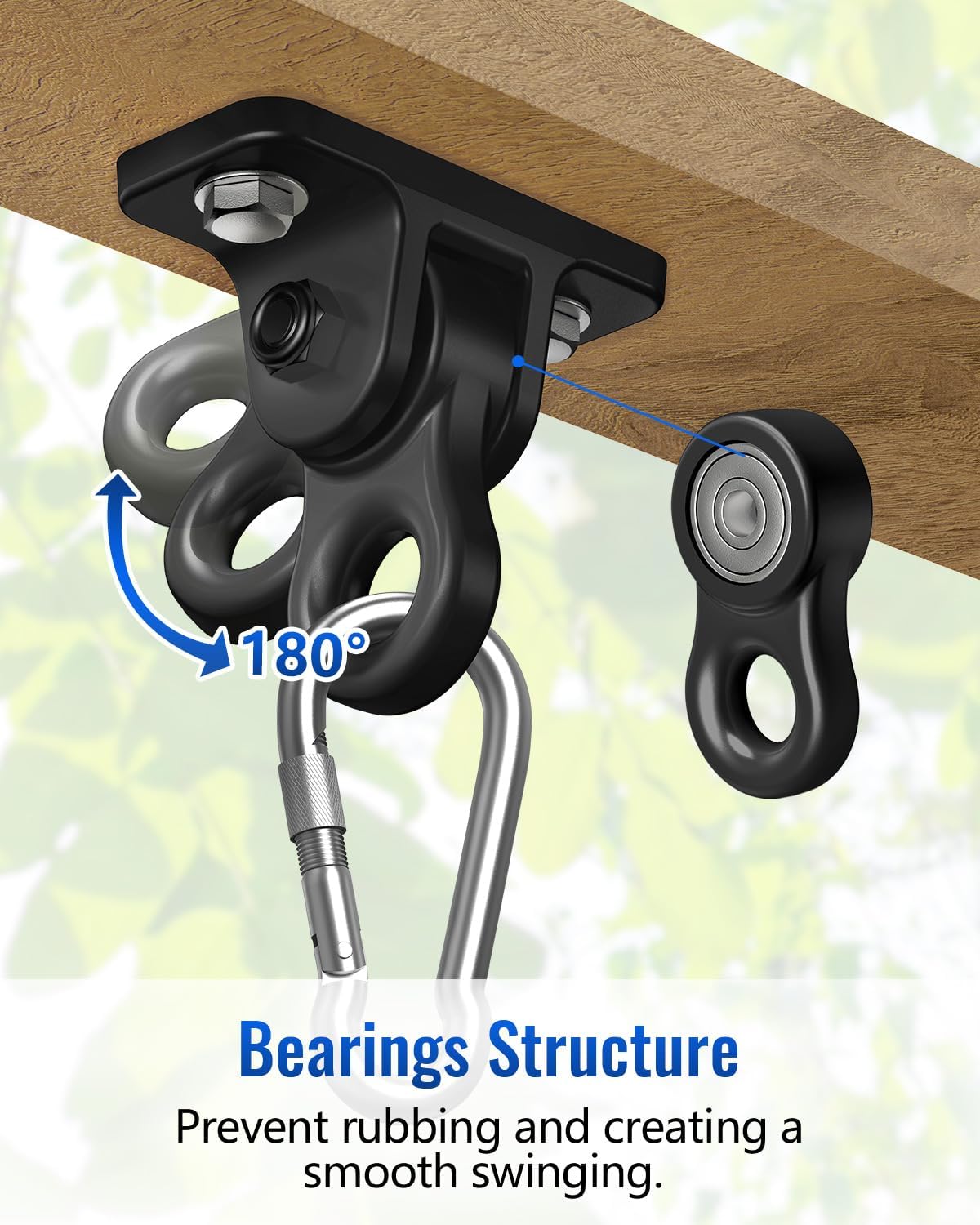 Skiennix Heavy Duty Swing Hangers - Corrosion Resistant Alloy Steel, 5000+ lb Capacity | Set of 2, Black