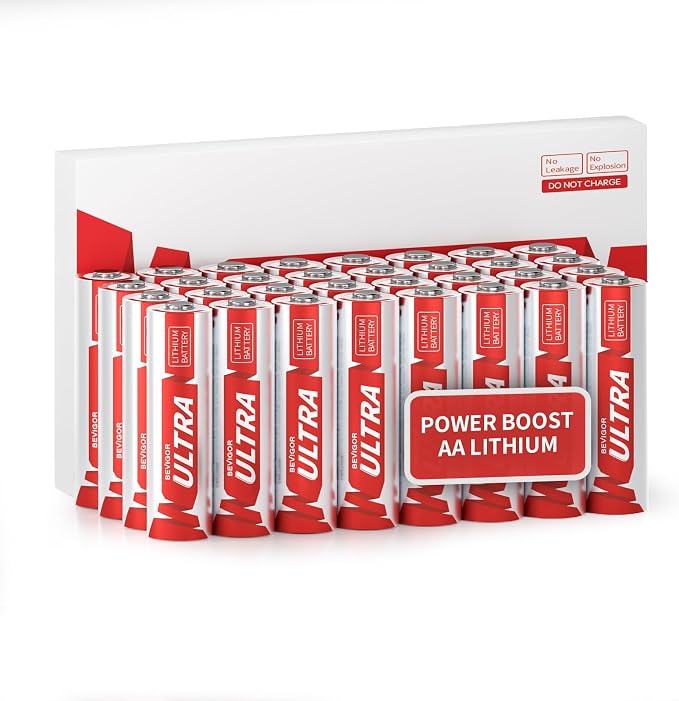 BEVIGOR AA Lithium Batteries 32 Pack, 1.5V Double A Batteries