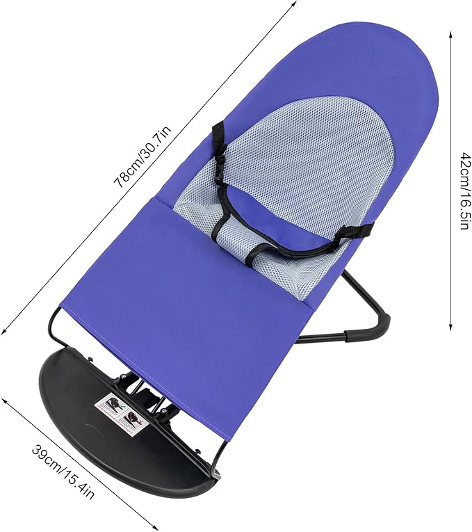 Pet Rocking Chair, Portable Foldable Pet Rocker Bed with 3-Level Height Adjustment, Pet Hammock for Small Dogs & Cats up to 33lbs, Breathable Mesh Hanging Bed with Safety Buckle (Purple)