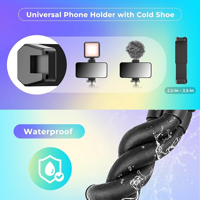 UBeesize Phone Tripod, UBeesize 12 Inch Flexible Cell Phone Tripod Stand Holder