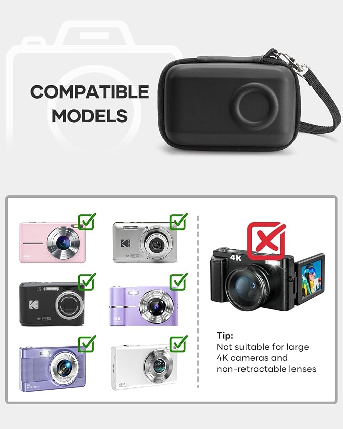 SQERO Digital Camera Case for KODAK PIXPRO FZ45 FZ55 & CAMKORY 1080P