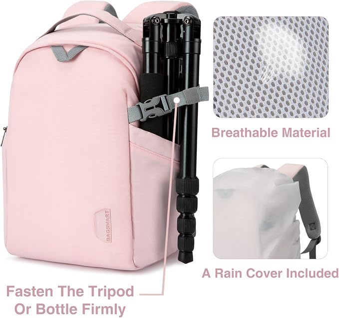 BAGSMART Camera Bag, Camera Backpack, DSLR SLR Camera Case Fits 13.3 Inch Laptop