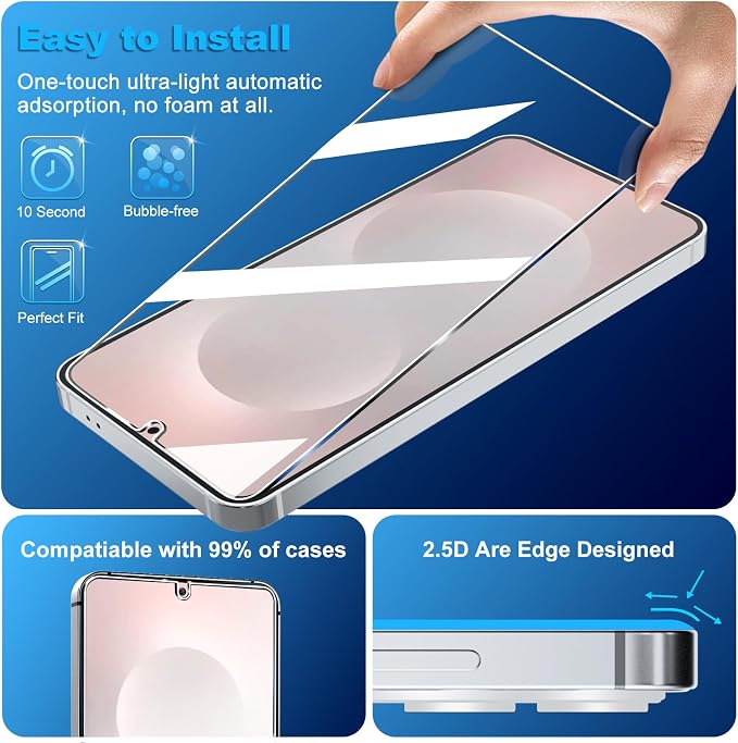 firtstnow 3 Pack for Samsung Galaxy S25 Edge Screen Protector Tempered Glass +