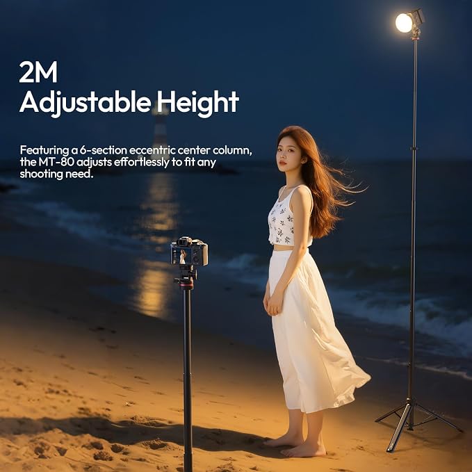 ULANZI MT-80 Aluminum Tripod Stand, 7FT Extendable Camera Phone Tripod