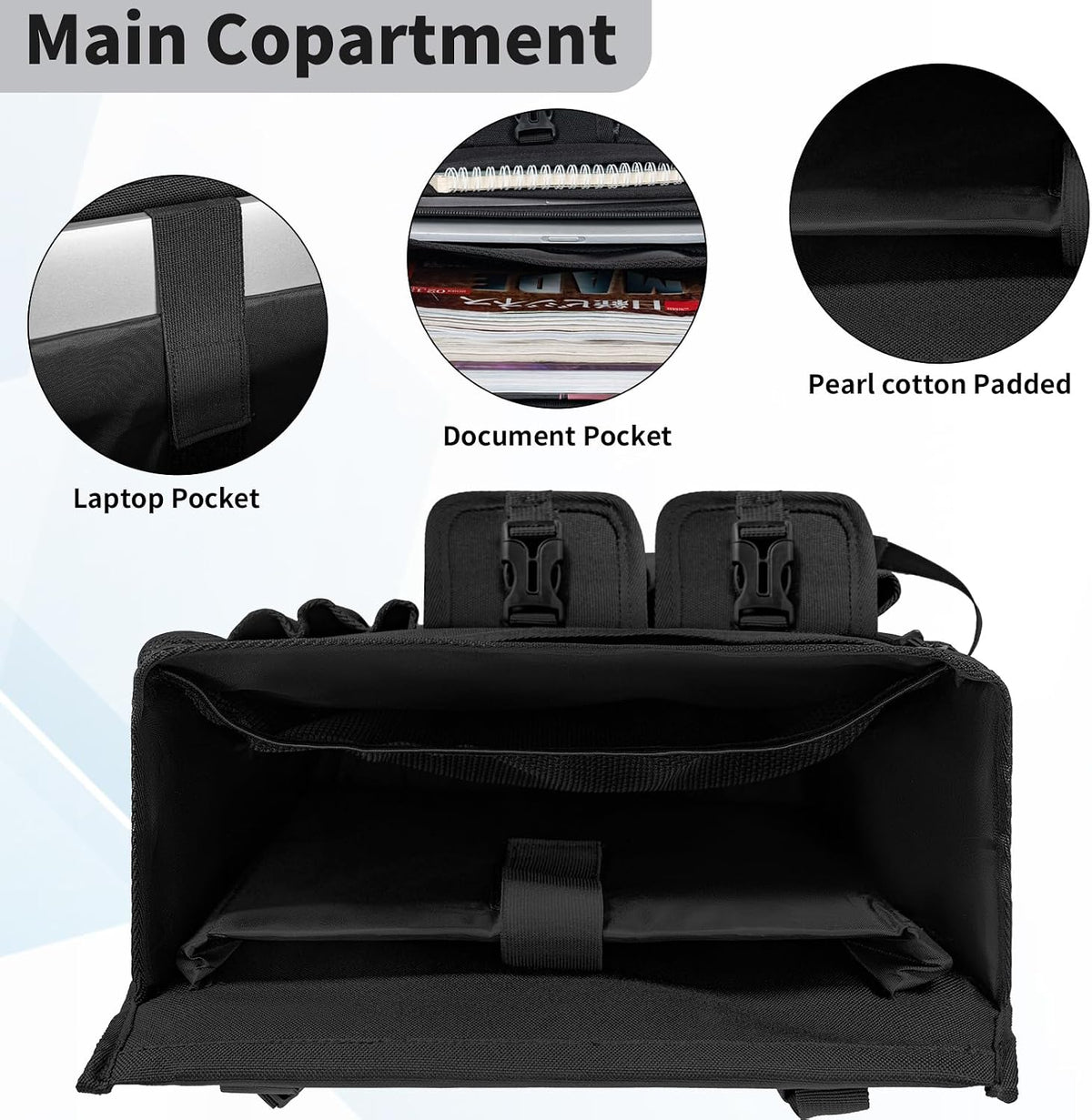 Front Seat Car Organizer with Dedicated Laptop Tablet Storage