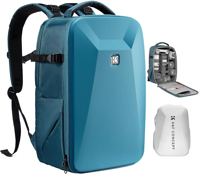 K&F CONCEPT Camera Backpack, Hardshell Photography DSLR Camera Bag