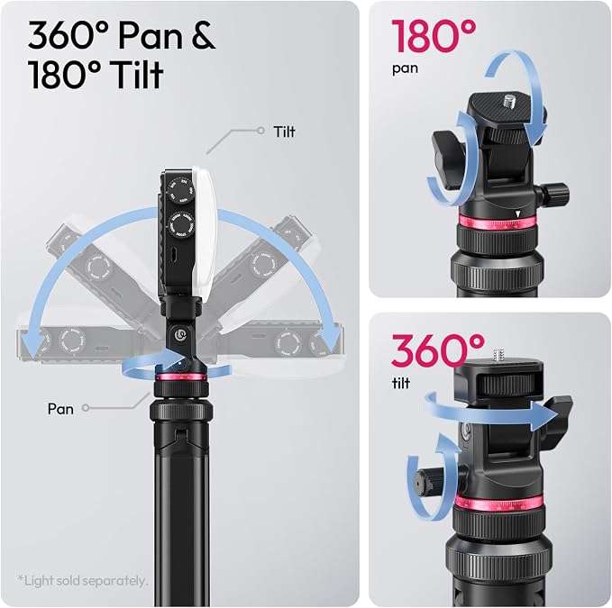 ULANZI MT-80 Aluminum Tripod Stand, 7FT Extendable Camera Phone Tripod