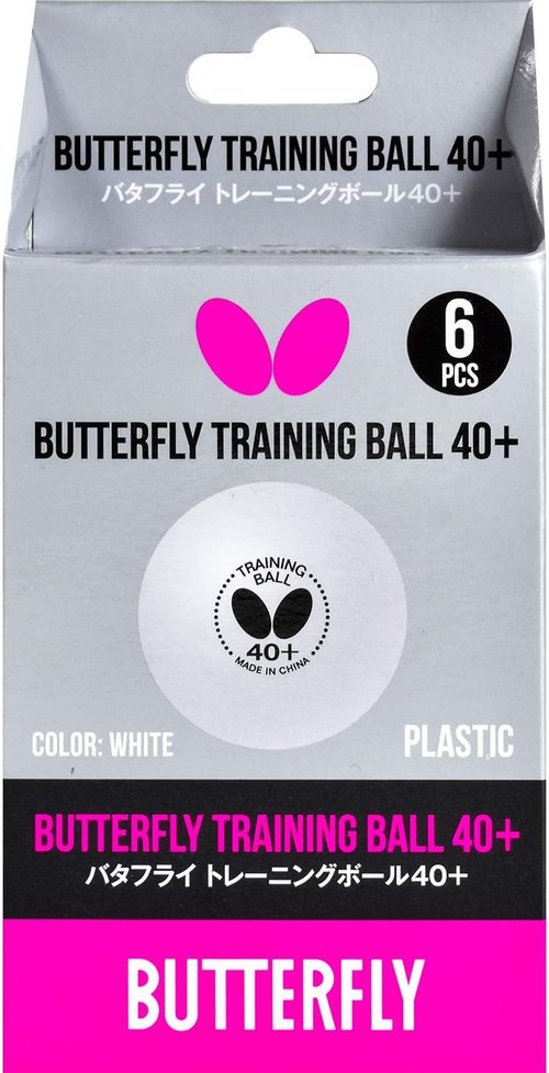 Butterfly Training Balls - 40+ Quality, Box of 6 or 120 White | Ideal for Multiball Practice