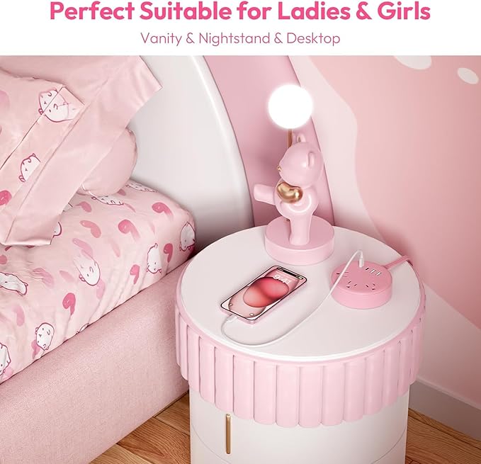 Pink 2 Prong Power Strip with USB C, NTONPOWER Pink Extension Cord 10 FT, 2 Prong to 3 Prong Outlet Adapter, 180° Rotatable Plug, 3 Outlets 4 USB Ports, Non-Grounded Outlets for Vanity Desk, Travel