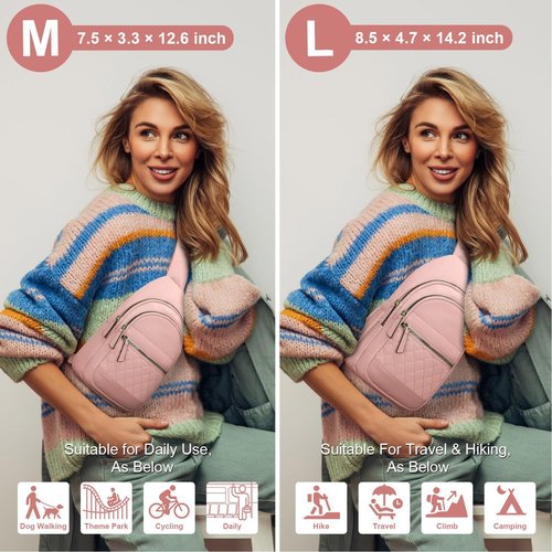 Capolo Sling Bag - Waterproof Crossbody Fanny Pack for Travel & Hiking | Trendy Pink Medium Size