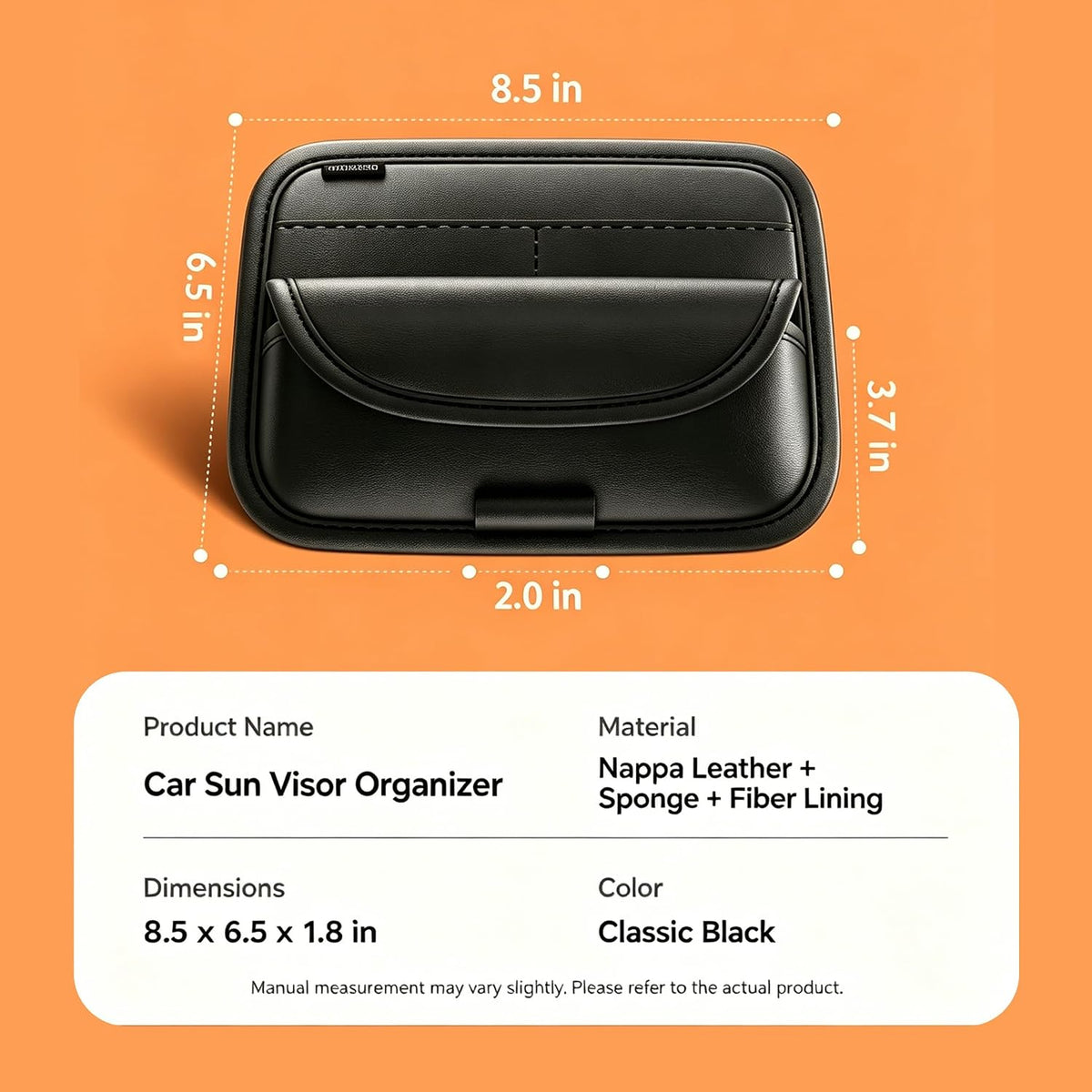 Sunglass Holder Clip for Car Visor with Card Storage