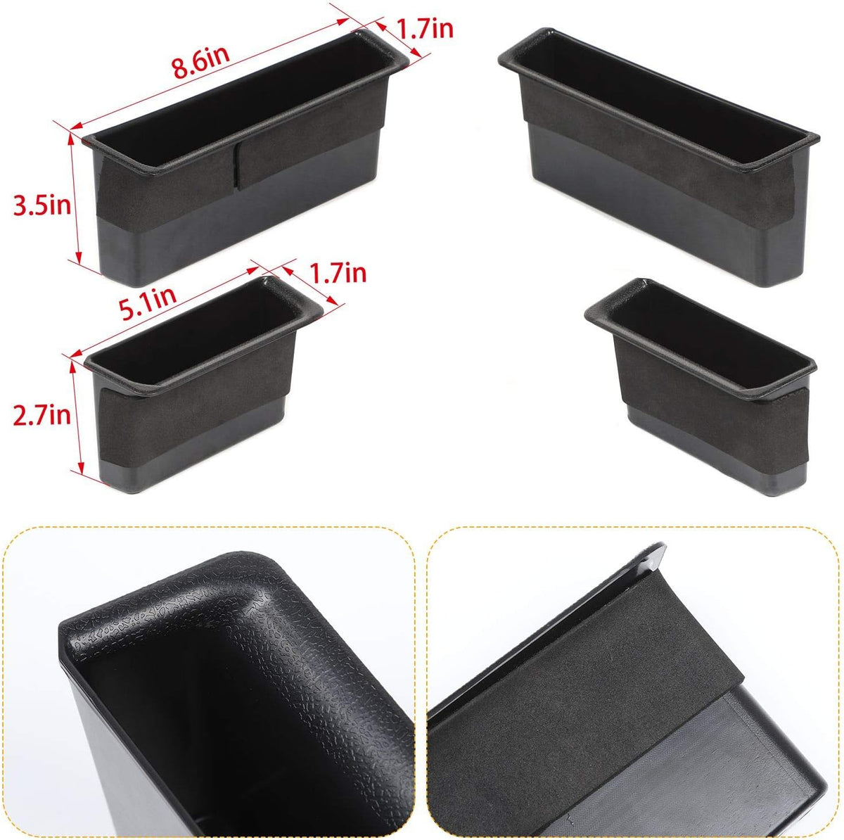 JeCar Door Handle Storage Tray Organizer for 2007-2010 Jeep Wrangler JK JKU