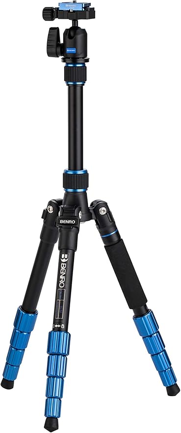Benro Slim Travel Aluminum Tripod Kit – Lightweight 5-Section Tripod