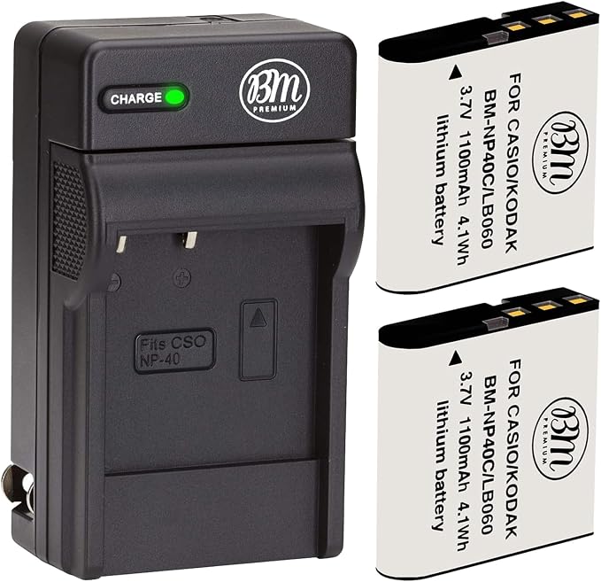 BM Premium 2 Pack of LB-060 Batteries and Battery Charger